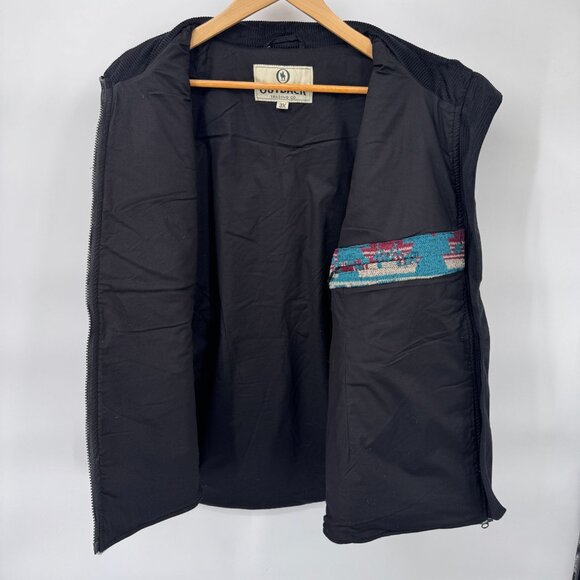 Outback Trading Co Full Zip Maybelle‎ Vest Mens 3X Black Blue Aztec Print Wool - Picture 11 of 11